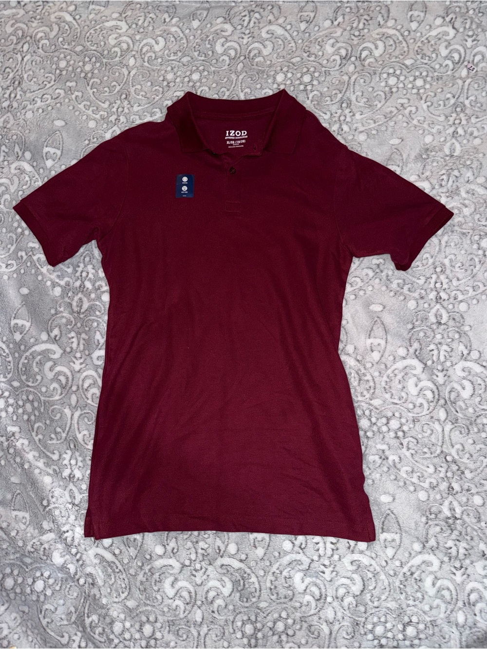 IZOD Approved Schoolwear Short Sleeve Polo Shirt Polo Shirt Youth Maroon XL New